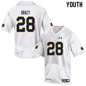 Notre Dame Fighting Irish Youth TaRiq Bracy #28 White Under Armour Authentic Stitched College NCAA Football Jersey ZGU8599VO